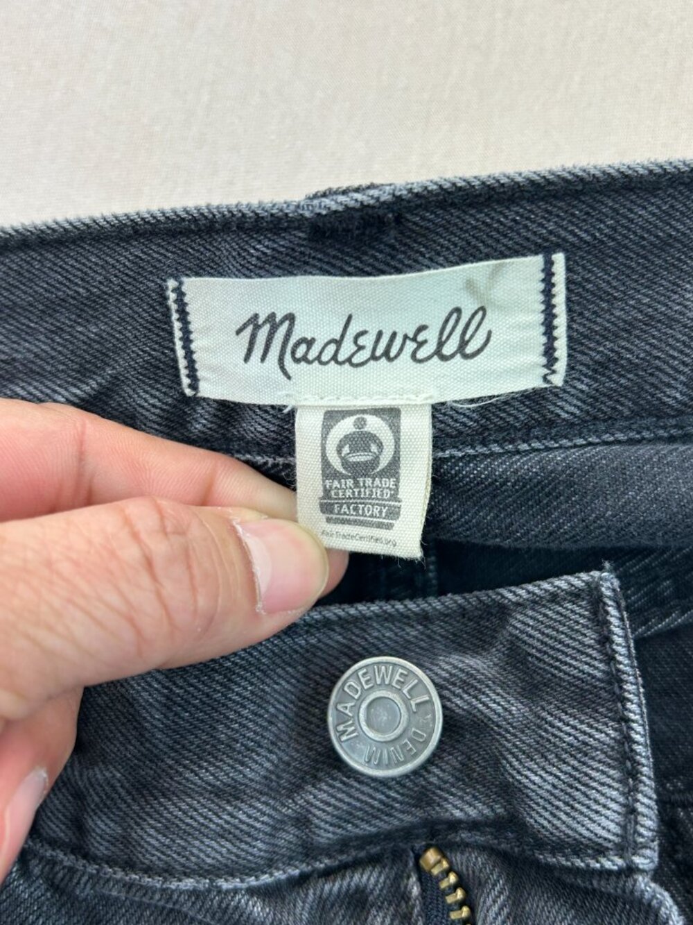 Madewell Rigid Denim Skirt A Line Jeans Women's Size 28 Black Cotton - Picture 6 of 12